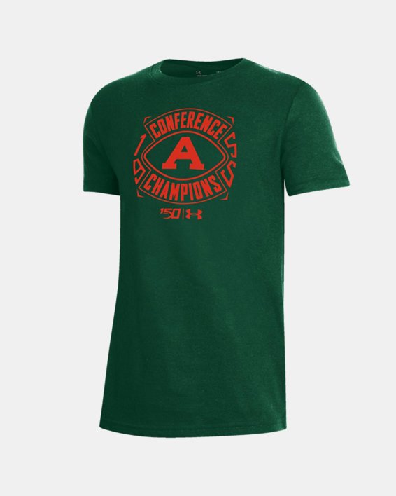 Boys' UA Performance Cotton Collegiate T-Shirt, Green, pdpMainDesktop image number 0